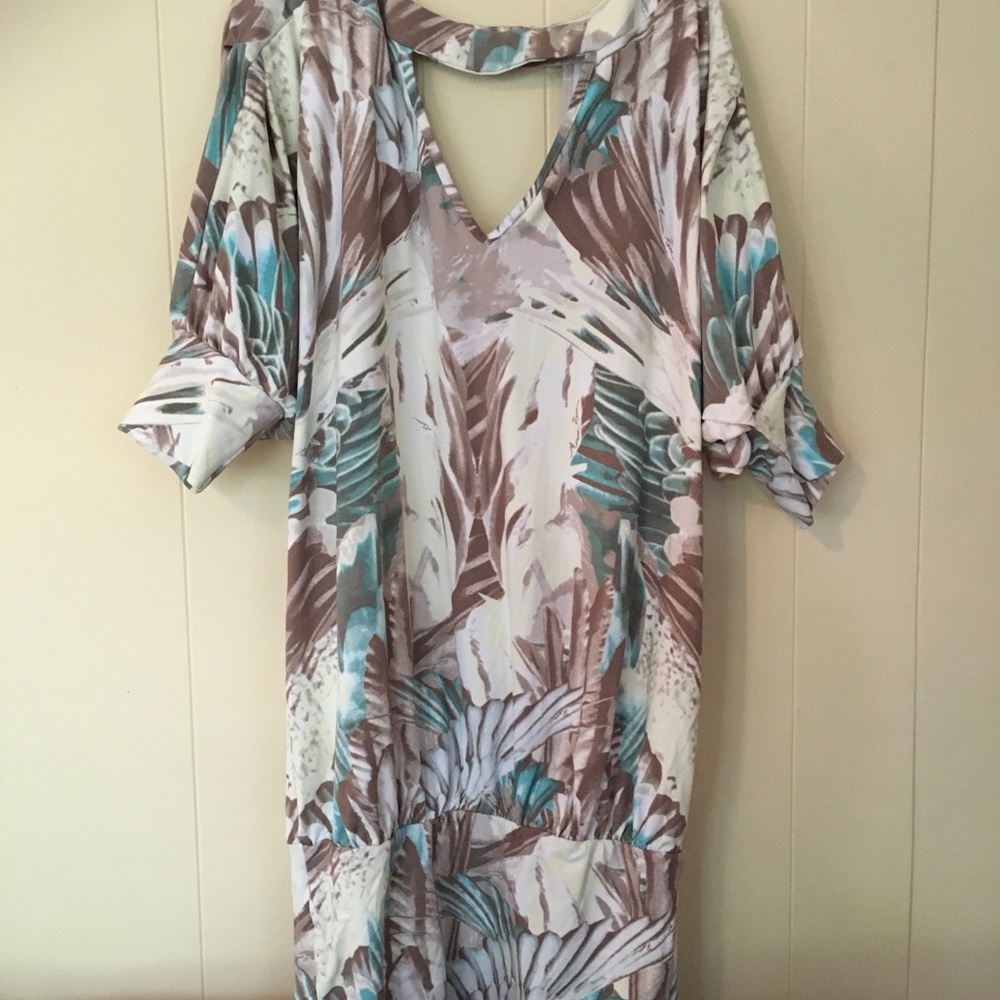 Morena Rosa feather print dress/tunic. Size small.
